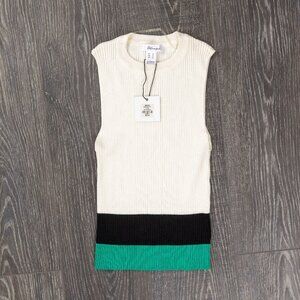 White Knit Sleeveless Top Medium